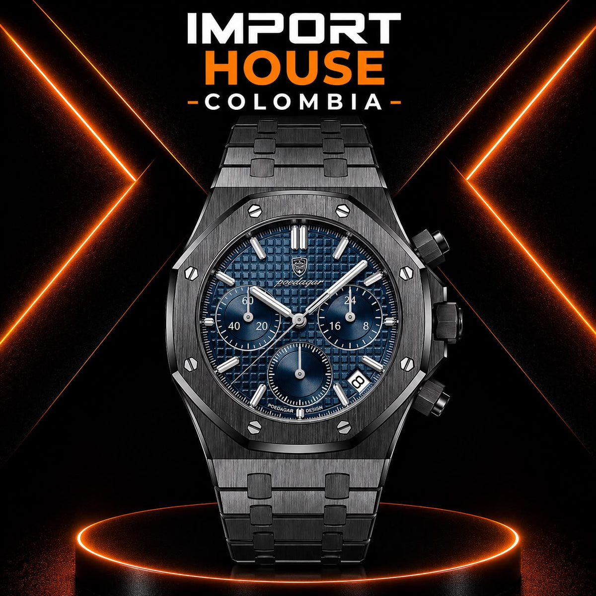 POEDAGAR 926B — Reloj Cronógrafo para Hombre