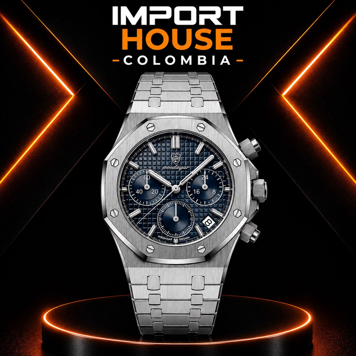 POEDAGAR 926B — Reloj Cronógrafo para Hombre