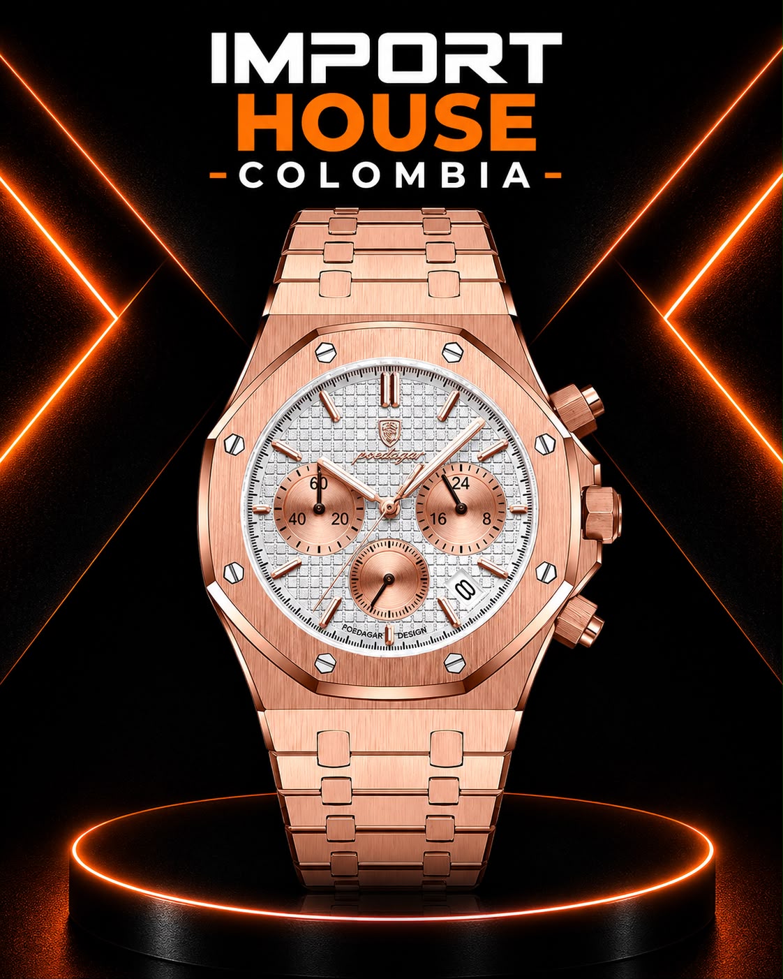 POEDAGAR 926B — Reloj Cronógrafo para Hombre