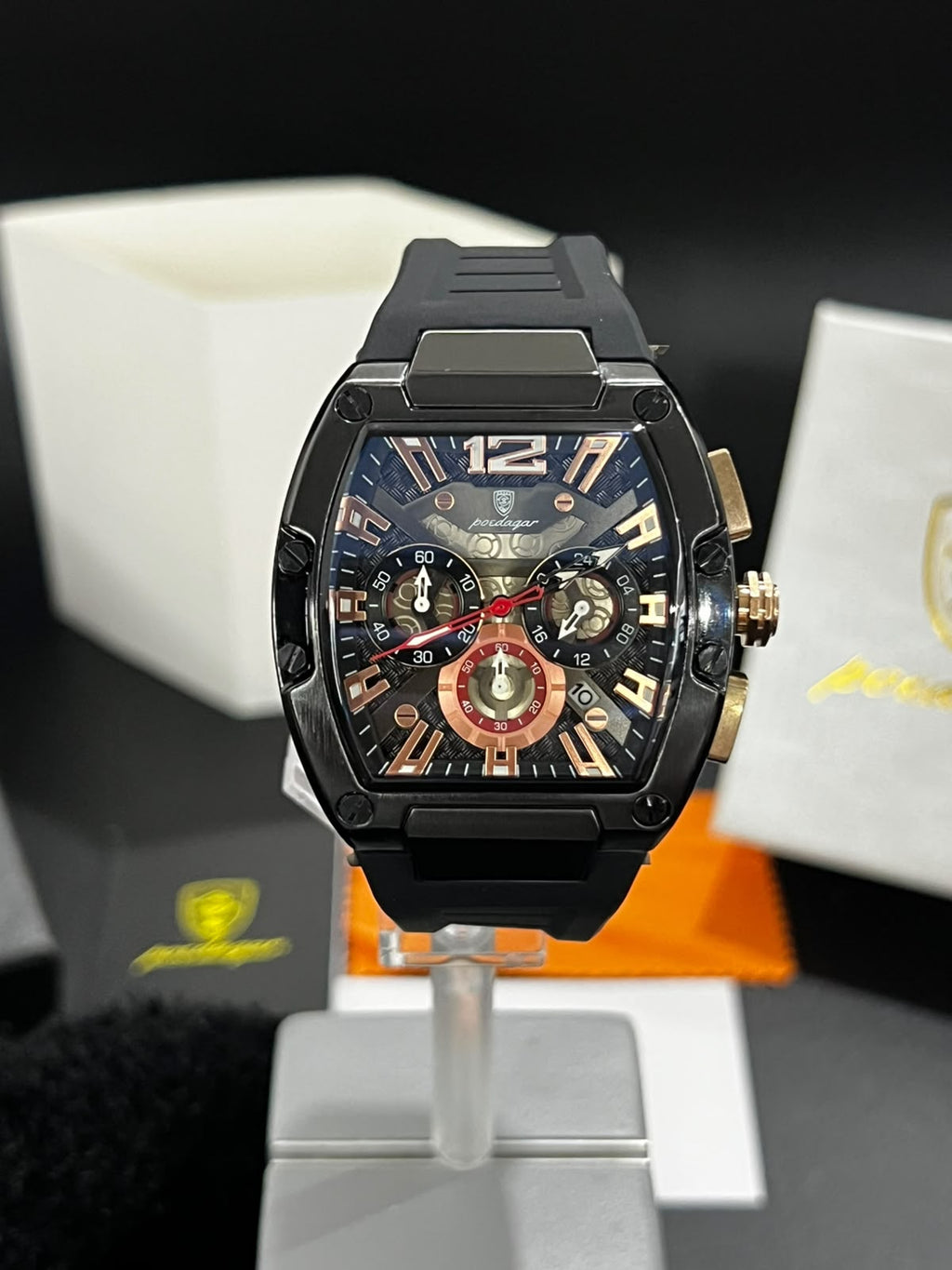 Reloj POEDAGAR 9051 negro con caja negra para hombre