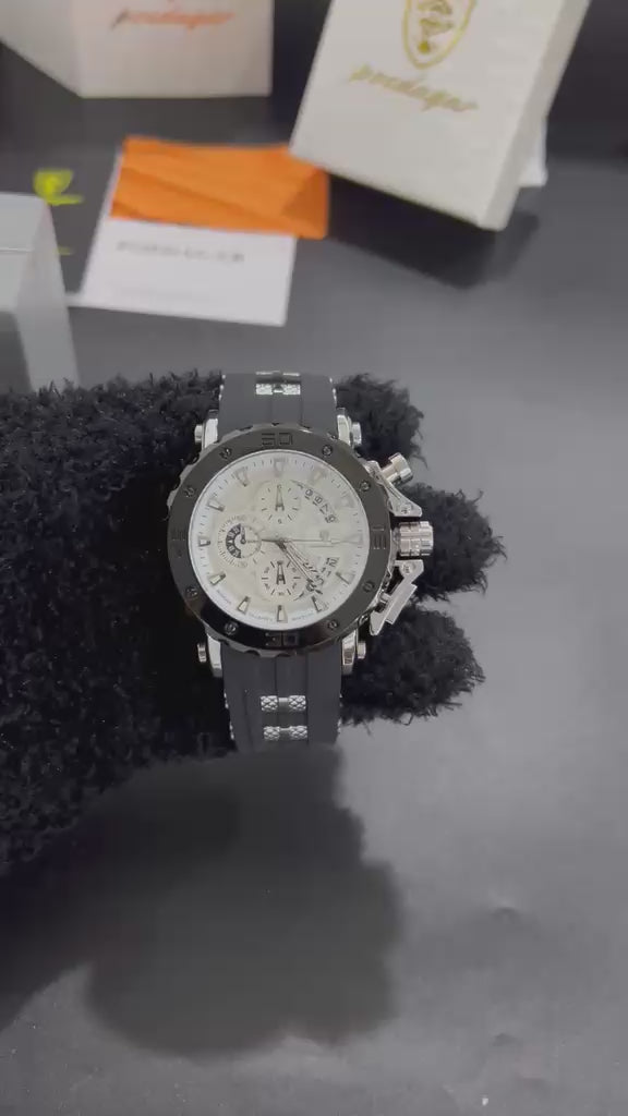 Video reloj POEDAGAR 892B plata con esfera blanca