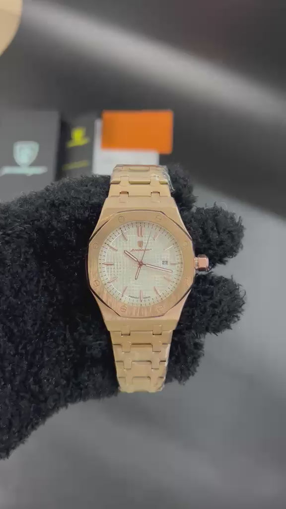 Video POEDAGAR 924B dorado con esfera blanca visto desde otro ángulo